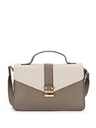 Saks Fifth Avenue Two-tone Leather Envelope Shoulder Bag