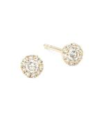 Ef Collection Diamond & 14k Yellow Gold Rounded Stud Earrings