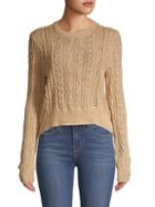 Bcbgmaxazria Cable-knit Cotton-blend Sweater