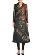 Valentino Abstract-print A-line Coat