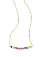 Ippolita Rock Candy 18k Yellow Gold Rainbow Multistone Necklace