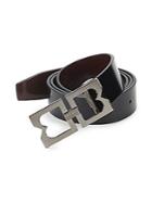 Bruno Magli Double-buckle Patent Leather Belt