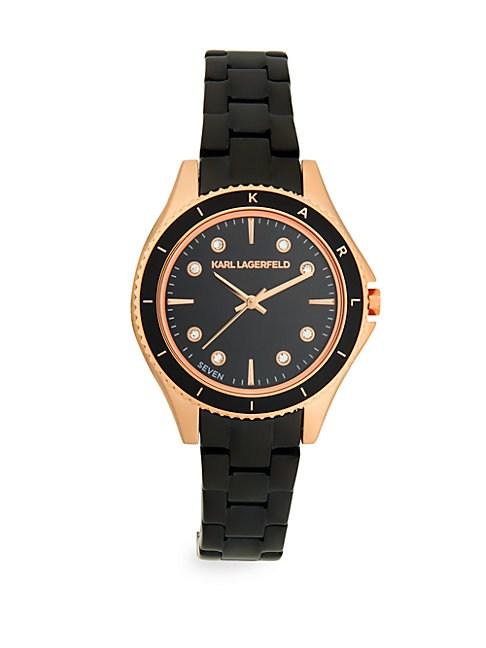 Karl Lagerfeld Jan Rose-goldtone Stainless Steel Bracelet Watch