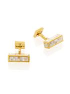 Ike Behar Goldplated Brass & Mother-of-pearl Mosaic Cuff Links