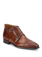 Saks Fifth Avenue By Magnanni Double Monk Strap Leather Boots
