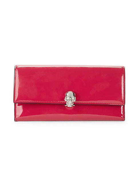 Alexander Mcqueen Patent Leather Flap Continental Wallet
