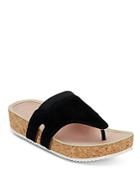 Taryn Rose Adelle Metallic Leather & Cork Thong Slide Sandals