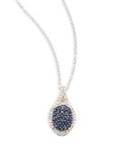 Effy Sapphire Diamond & 14k White Gold Pendant