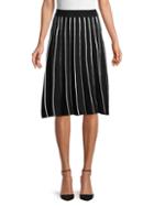 Saks Fifth Avenue Striped Cotton-blend A-line Skirt