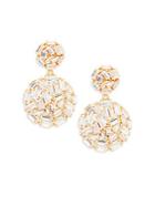 Saks Fifth Avenue Crystal And Sterling Silver Ball Drop Earrings