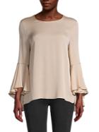 Milly Bell-sleeve Stretch-silk Blouse