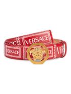 Versace Logo-printed Leather Belt