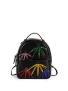 Les Petits Joueurs Mick Palms Embroidered Leather Backpack