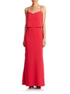 Laundry By Shelli Segal Popover Crepe Gown
