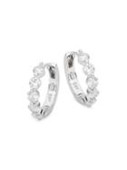 Effy 14k White Gold & White Diamond Huggie Earrings