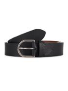 Burberry Alex Pebbled Leather D-ring Belt