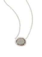 Ef Collection Labradorite And 14k White Gold Chain Necklace