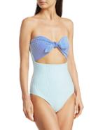 Onia Marie Striped Cutout One-piece Swimsuit