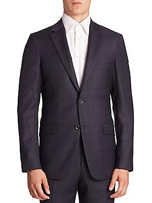 Theory Malcolm Plaid Wool Suit Jacket