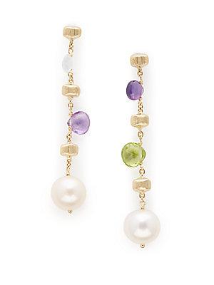 Marco Bicego 7mm Pearl Topaz Amethyst Peridot Drop Earrings