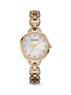 Bulova Rose Goldtone Stainless Steel & Crystal Bracelet Watch