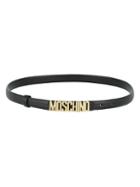 Moschino Skinny Leather Logo Belt