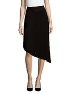 Saks Fifth Avenue Black Pleated Asymmetrical Skirt