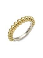 Lagos Signature Caviar 18k Gold & 925 Sterling Silver Band Ring