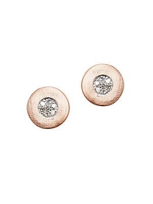 Meira T Diamond And 14k Rose Gold Stud Earrings