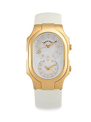 Philip Stein Signature Diamond Studded & Mother-of-pearl Watch