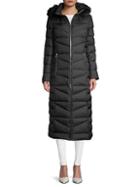 Calvin Klein Quilted Faux Fur-trimmed Down Coat