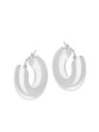 Saks Fifth Avenue Sterling Silver Donut Hoop Earrings 0.75