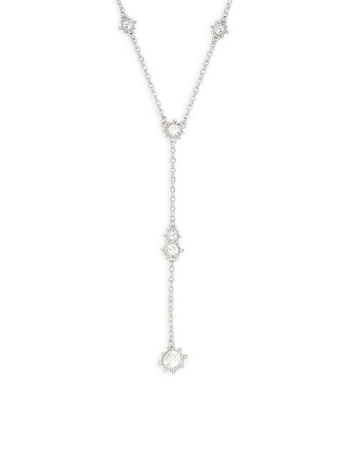 Judith Ripka Sterling Silver & White Topaz Y-necklace