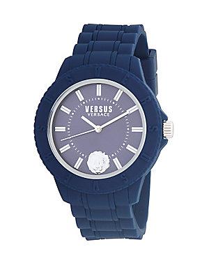 Versus Versace Silicone Strap Stainless Steel Watch