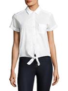 Stateside Cropped Tie Front Shirt