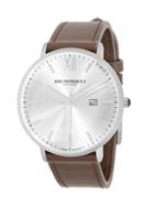 Bruno Magli Stainless Steel & Leather Strap Watch