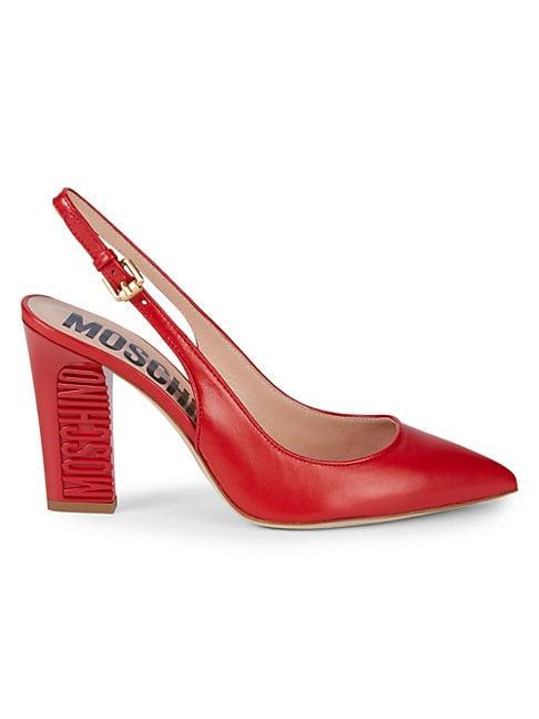 Moschino Couture Logo Engraved Sling-back Pumps