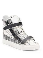 Giuseppe Zanotti Graphic Leather Lace-up High-top Sneakers