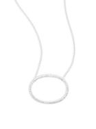 Effy White Diamond & 14k White Gold Oval Necklace Pendant