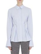 Carven Long-sleeve Darted Poplin Cotton Top