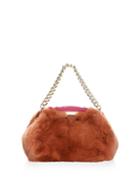 Edie Parker Aliza Rabbit Fur Top Handle Bag