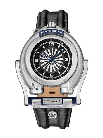 Gv2 Triton Stainless Steel Leather Strap Watch