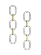 Nephora Two-tone 14k Yellow & White Gold & Diamond Drop Earrings