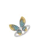 Effy Butterfly Diamond & 14k White Gold Ring