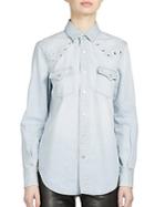 Yves Saint Laurent Studded-shoulder Denim Western Shirt