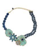 Heidi Daus Water Lily Crystal Rhinestone & Glass Bead Necklace