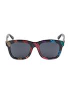 Gucci 52mm Square Rainbow Glittler Stripe Sunglasses