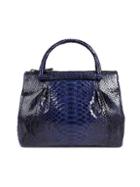 Nancy Gonzalez Medium Reticulated Python Leather Top Handle Bag