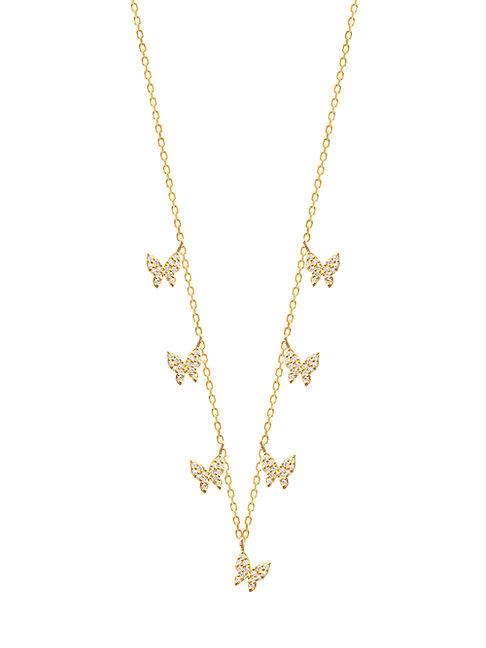 Gabi Rielle 22k Gold Vermeil & White Crystal Necklace