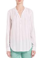 Vince Long Sleeve Popover Blouse